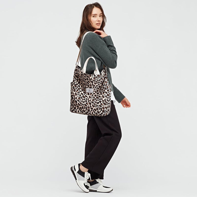 KALIDI Corduroy Tote Bag, Large Messenger Bag Shoulder Hobo Anti Splash Crossbody Zipper Bag Casual Work Shopping Women - Image 2